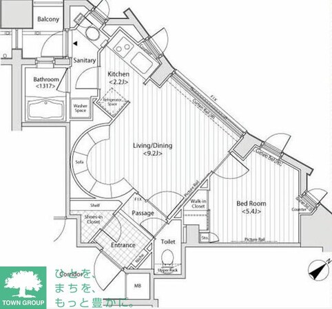 カスタリア目黒かむろ坂の物件間取画像